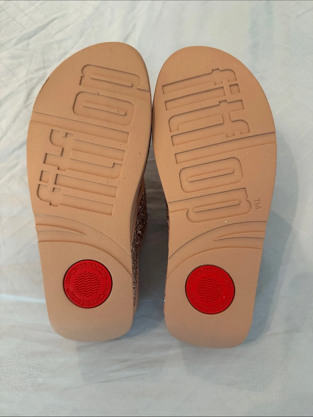 Glitter Thong Sandals in Rose Gold - Women's Slip-On Flip Flop - Picture 5 of 6
